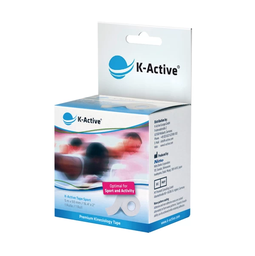 [KT67001WH] Tape Kinesiológico K-ACTIVE SPORT 5m Caja individual (Blanco)