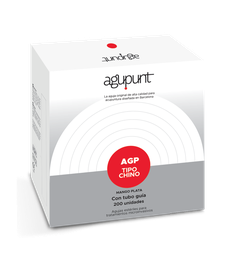 [A1037B] Aguja China con mango de Plata con tubo guía AGUPUNT AGP (Caja 200 agujas) (25mm, 0,16mm)